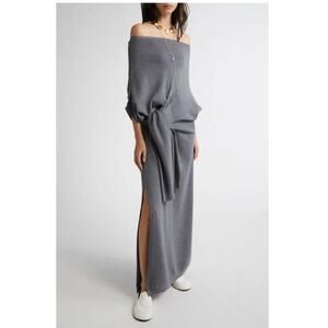 ZANKOV Wool Off The Shoulder Maxi Sweater Dress NWT
